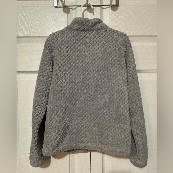 Columbia girls’ fire side sherpa full-zip coat grey/pink size small 7/8 - Picture 2 of 4